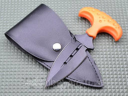 Ніж тичок пуш даггер + чохол рукоять помаранчевий рифлений пластик, тичкова ніж на подарунок туристу, мисливцю