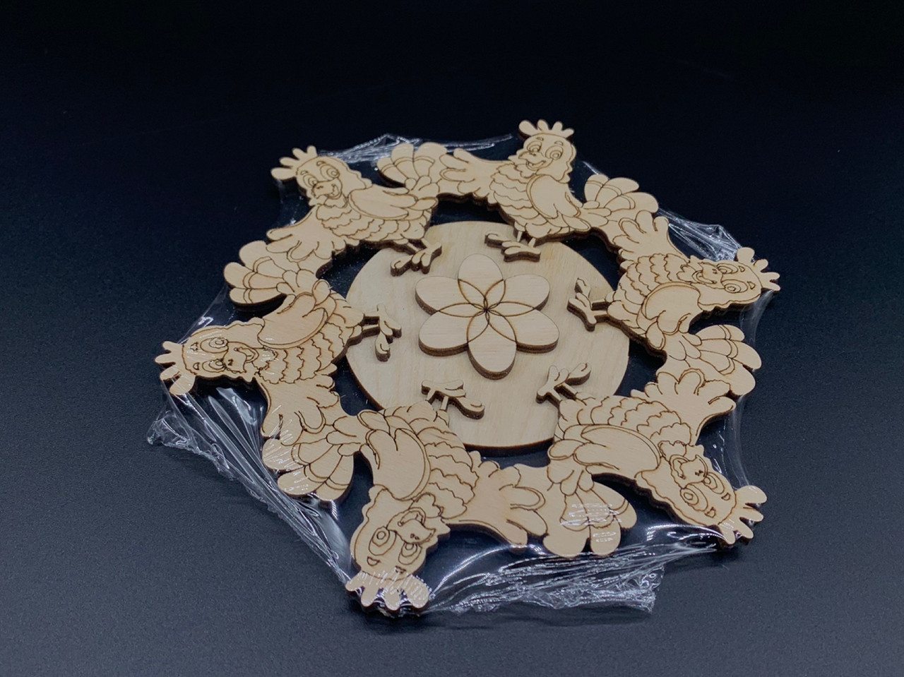 Підставка під гаряче. Курочки. 17см, фото 1