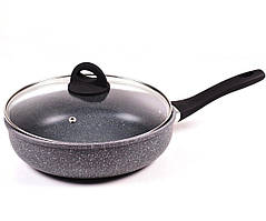 Сковорідка Benson BN-492 26 см з кришкою з мармуровим покриттям