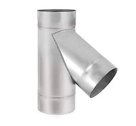 Трійник 45° одностінний з нержавіючої сталі