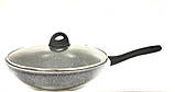 Сковорідка Benson BN-496 28 см WOK з кришкою з гранітним покриттям, фото 3