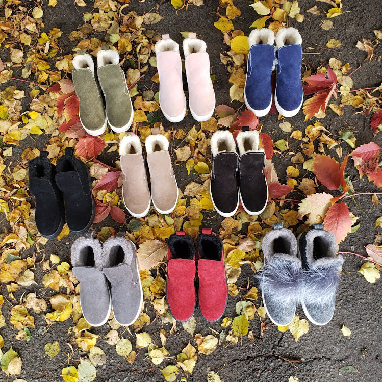 Зимові жіночі замшеві хайтопи (високі сліпони) різних кольорів, фото 1