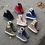 Зимові жіночі замшеві хайтопи (високі сліпони) різних кольорів, фото 6