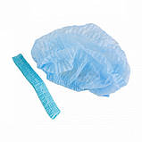 Медичні одноразові Шапочки-"Шаретта" з подвійною гумкою (блакитні), фото 4