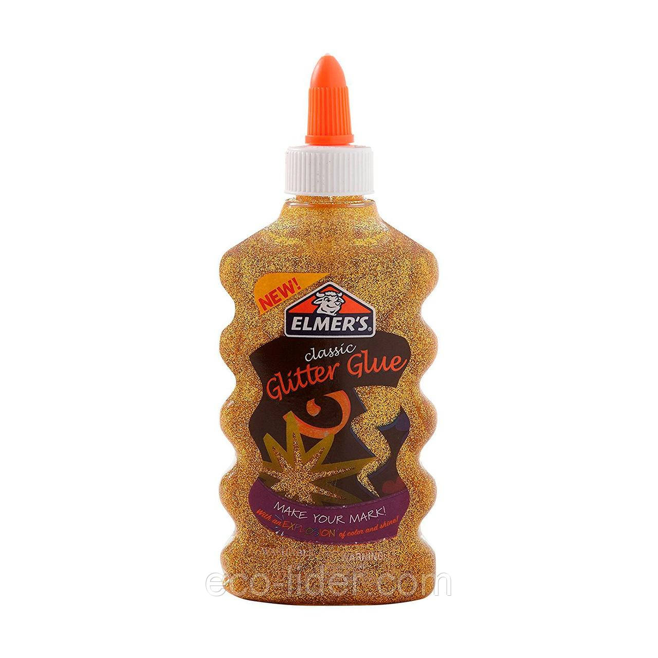 Золотий клей з блискітками, elmer's 177 мл