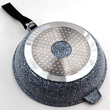 Сковорідка Benson BN-521 28*7 см WOK з кришкою і гранітним покриттям, фото 3
