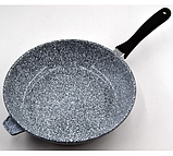 Сковорідка Benson BN-521 28*7 см WOK з кришкою і гранітним покриттям, фото 4
