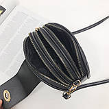 Жіноча чорна сумочка стьобана, фото 4