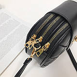 Жіноча чорна сумочка стьобана, фото 5