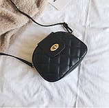Жіноча чорна сумочка стьобана, фото 2