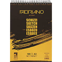 Альбом для ескізів на спіралі Schizzi Sketch Fabriano 90г/м2 100л. A3 (29,7x42 см) (56629742)