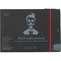 Альбом для малюнка SMLT Authentic чорна папір А5 (24,5 * 17,6 см) 165г/м2 18л (5EB-18ST/BLACK)