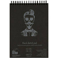 Альбом для рисунка на спирали SMLT Authentic черная бумага А5 165г/м2 20л (5EB-20TS/BLACK)