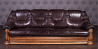 Классический четырехместный диван в коже "Гризли", под заказ от производителя, с доставкой, без предоплаты