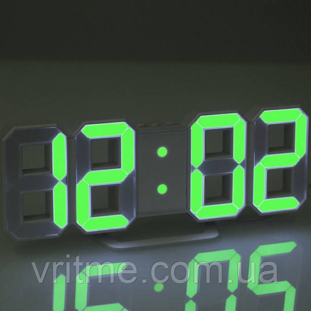 Годинник електронний настільний настінний LED з будильником і термометром Caixing CX-2218 White, Blue, Green