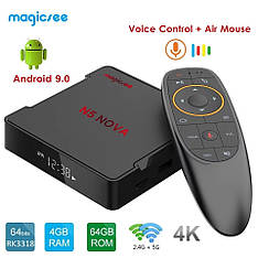 Смарт ТБ медіаприставка Magicsee N5 NOVA 4/64 GB Smart TV Box RK3318 Android 9.0 Смарт ТВ-бокс з Air пультом