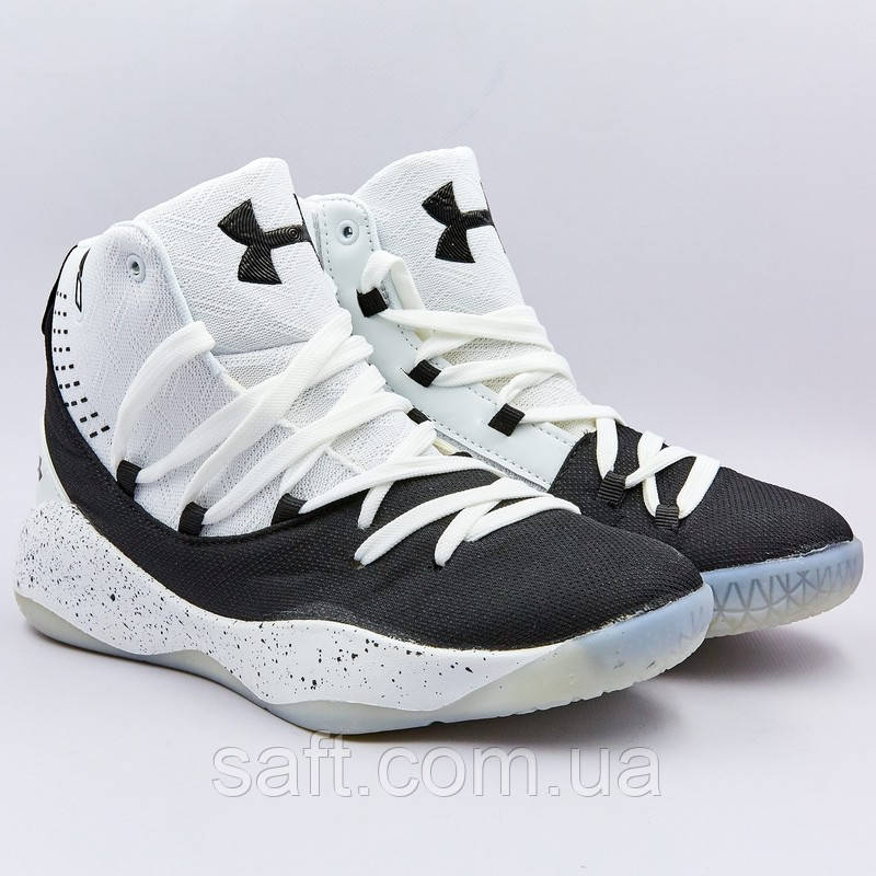 Кроссовки баскетбольные Under Armour размер 41-45 WHITE/BLACK белый-черный - фото 4 - id-p1059372822