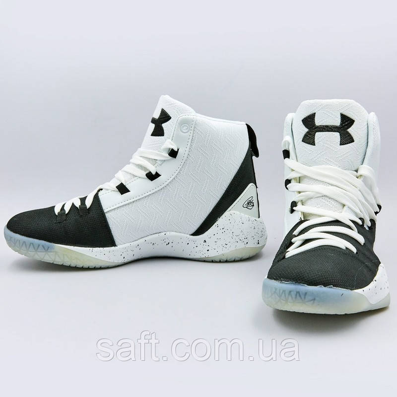 Кроссовки баскетбольные Under Armour размер 41-45 WHITE/BLACK белый-черный - фото 3 - id-p1059372822