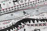 Новорічна тканина "Різдські гірлянди та олені на смугах" No 517, фото 6