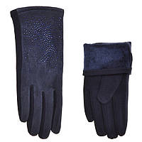 Рукавички жіночі хутряні Grace 562 S (6.5) замш х\б сині