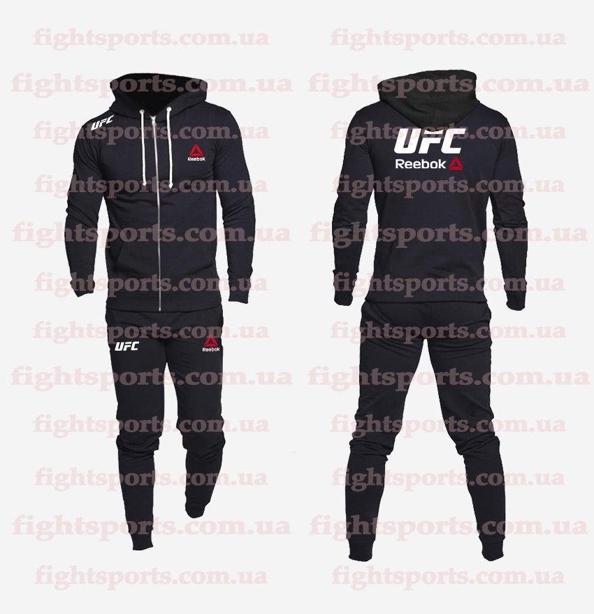 Мужской Спортивный костюм UFC REEBOK (РИБОК) Черный ИНДОНЕЗИЯ - фото 2 - id-p712452474