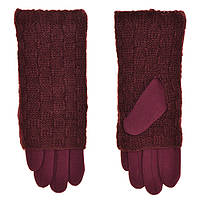 Рукавички жіночі бордові з х\б Moda 615 XL (8) з в'язаним утепленням