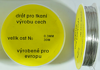 Проволка0,3мм для бисера 30м Чехия сер уп=10шт