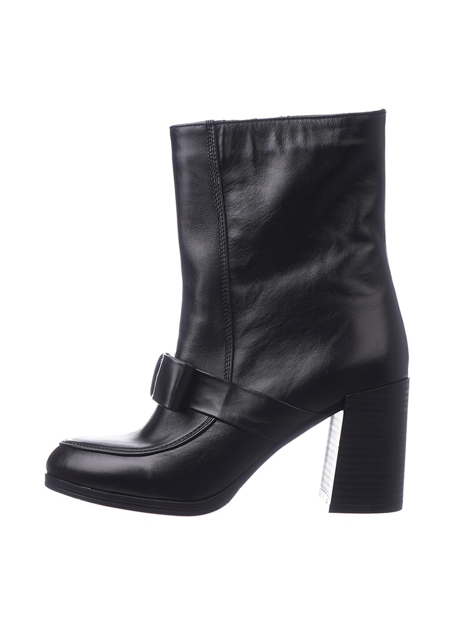 Ботильйони високі жіночі демісезонні чорні натуральна шкіра Україна Injers — розмір 39 (26 см) (модель: Inj554-43Kblack), фото 1
