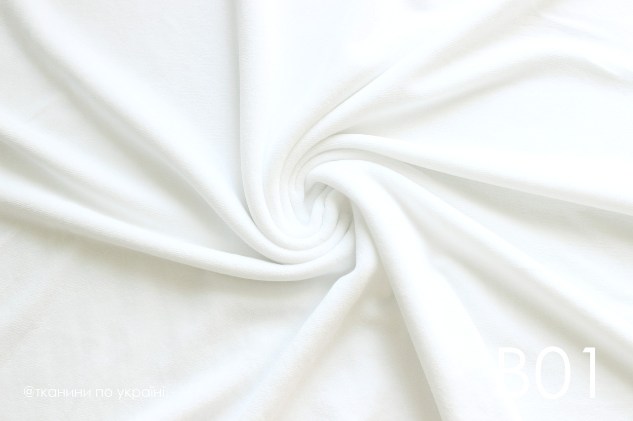 Бавовняний велюр рулон білий меланж х/б