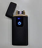 Електроімпульсна USB запальничка Lighter з двома перехресними блискавками, сенсорна, фото 7