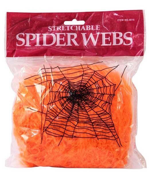 Павутина помаранчева з павучками на Хэлллоуин, фото 1