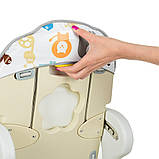 Стільчик-трансформер для годування Bambi M 1563 Animal Beige Бембі дитячий столик, фото 6