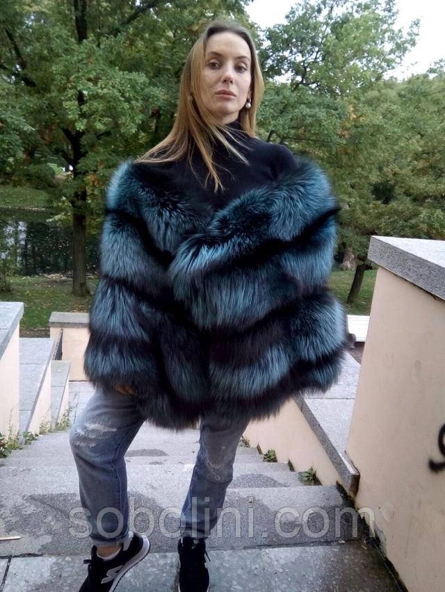 палантин из песца пудра 