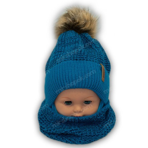 Детский комплект - шапка и шарф для мальчика