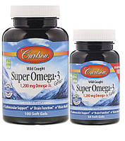 Высокоэффективная супер омега-3 взрослым в желатиновых капсулах, Super Omega-3, Carlson Labs, 1200 мг, 130 шт