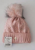 Зимняя вязаная шапка для девочки.Размер 52-54.