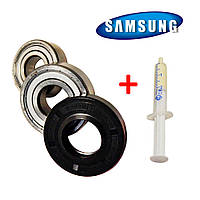 Комплект подшипников и сальник (6203+6204+25*50,55*10/12) для стиральной машины Samsung - запчасти для