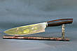 Подарунковий набір шеф-кухаря "Шеф-7 айронвуд", комплект кухонних ножів ручної роботи у шкіряному складанні, N690, фото 6