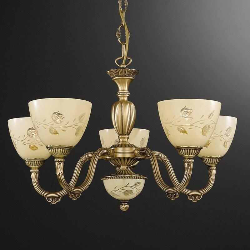 Люстра RECCAGNI ANGELO L 6258/5 бронза/скло