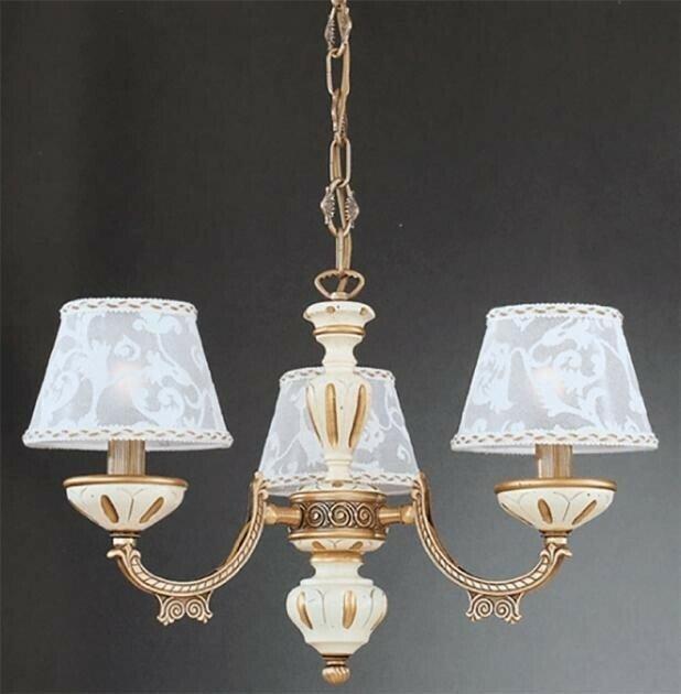 Люстра RECCAGNI ANGELO L 7036/3 бронза/тканина/дерево