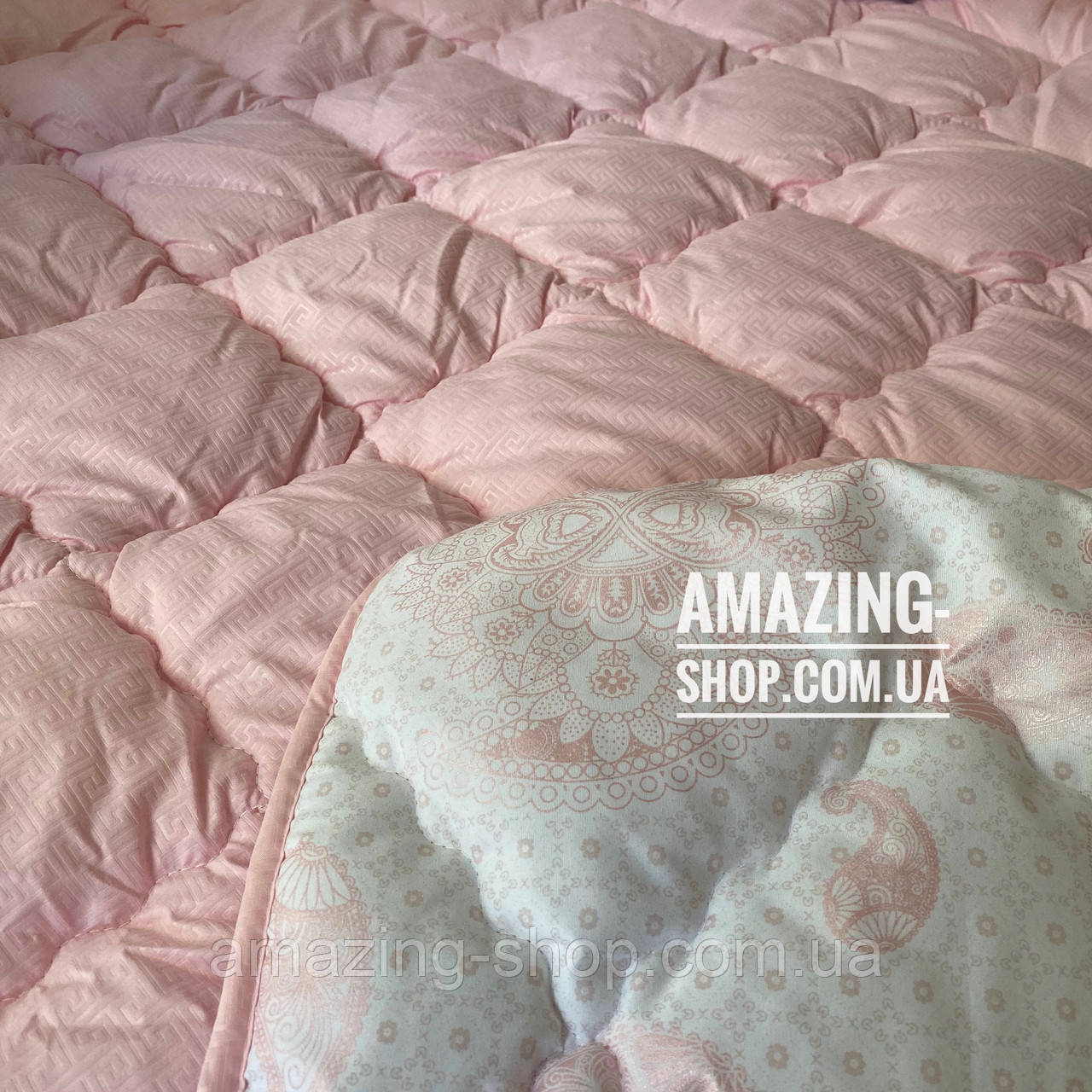 Ковдра двоспальна на холофайбері "ODA" 175*210 см Тепла ковдра, наповнювач холофайбер., фото 1