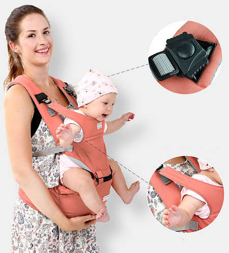 Эрго - рюкзак хипсит для переноски детей 3 в 1 Aiebao коралловый, цена ...