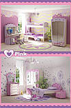 Ліжко горище з шафою + стіл Pink Pn-16-2 для дівчинки, фото 5