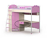 Ліжко горище з шафою + стіл Pink Pn-16-2 для дівчинки, фото 3
