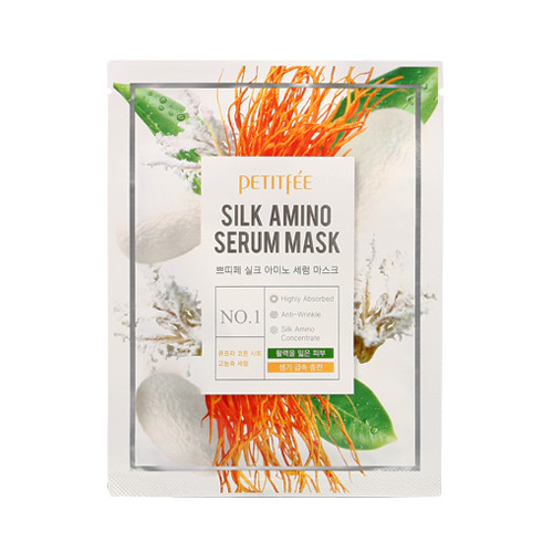 Маска для обличчя з протеїнами шовку PETITFEE Silk Amino Serum Mask 25g, фото 1