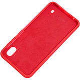 Оригінальний чохол "Silicon case" для Samsung Galaxy A10 (2019) A105 Soft Touch — червоний із логотипом, фото 4