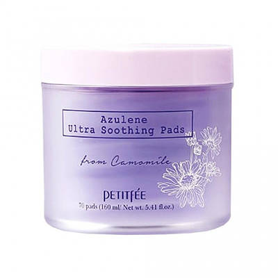 Ультра-зволожуючі пади PETITFEE Azulene Ultra Soothing Pads 70шт