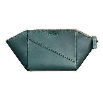 Жіноча косметичка з натуральної шкіри (зелена) шкіра Krast