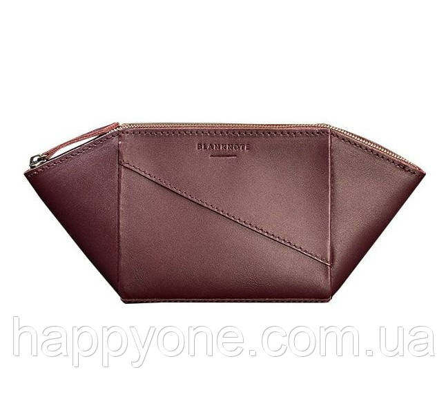 Жіноча косметичка з натуральної шкіри (бордова) шкіра Krast, фото 1