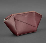Жіноча косметичка з натуральної шкіри (бордова) шкіра Krast, фото 5